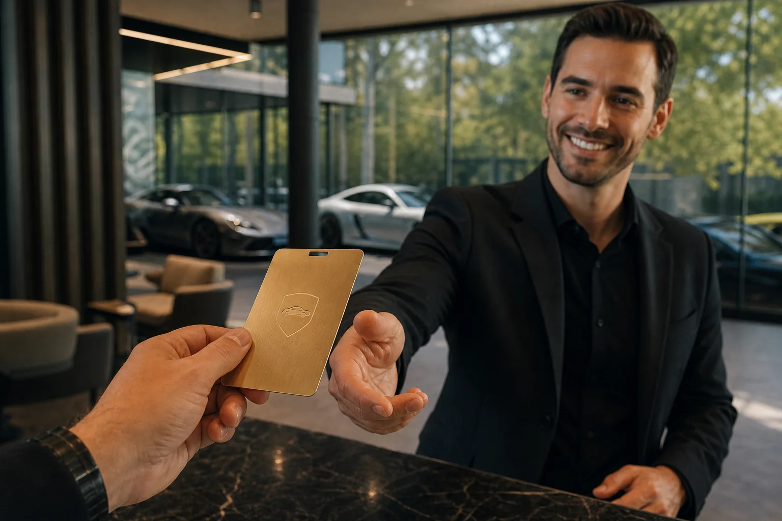 A club host recognises a gold-tier member at arrival