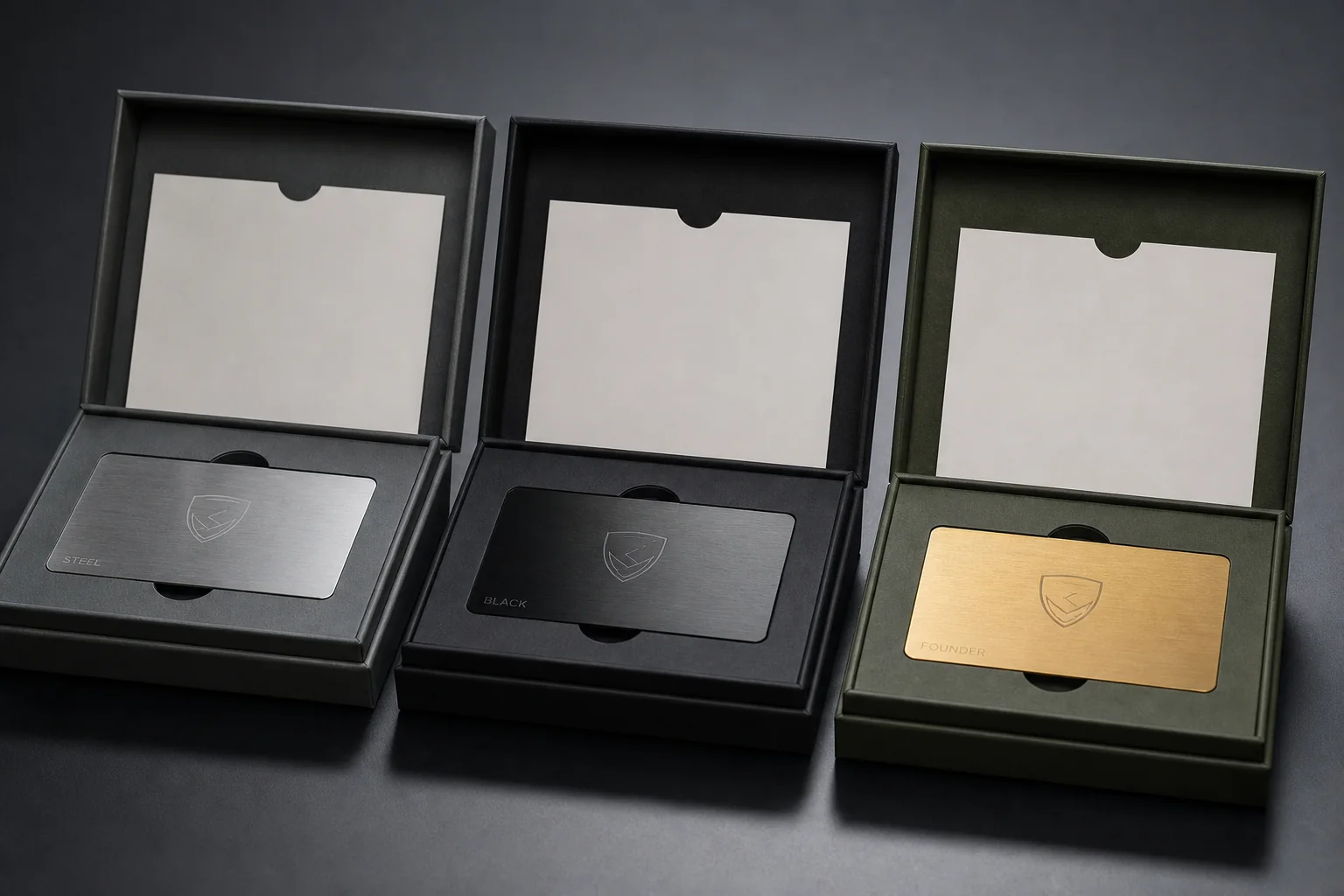 Coordinated presentation boxes distinguish three membership levels