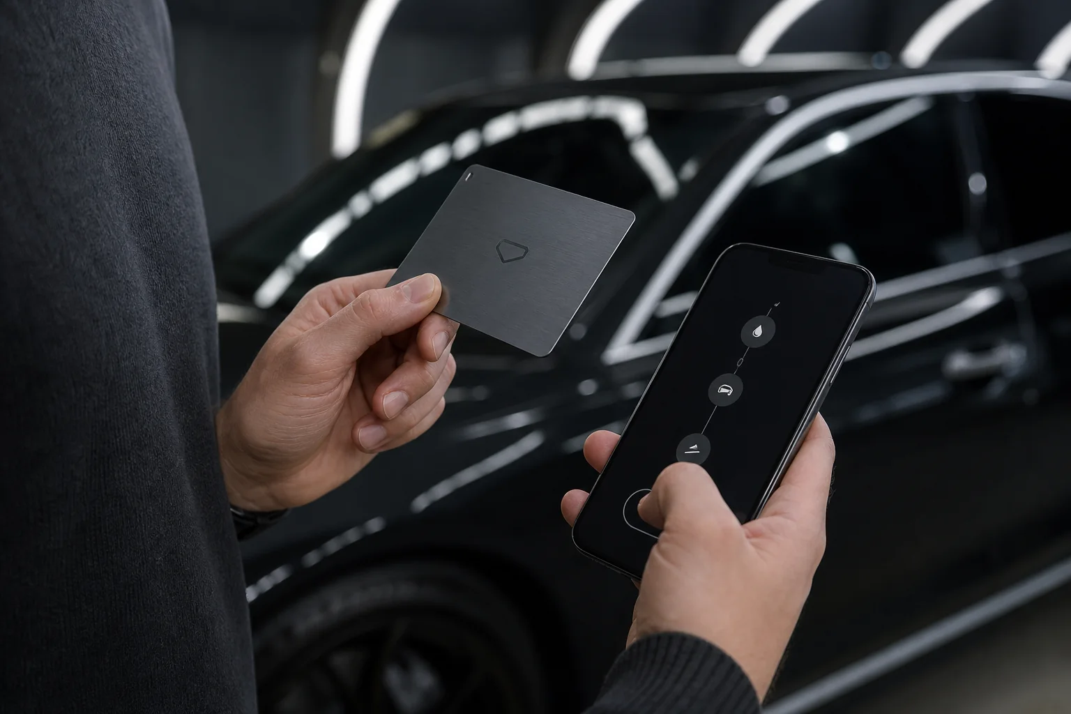 An NFC member card connects a client to a vehicle-care profile