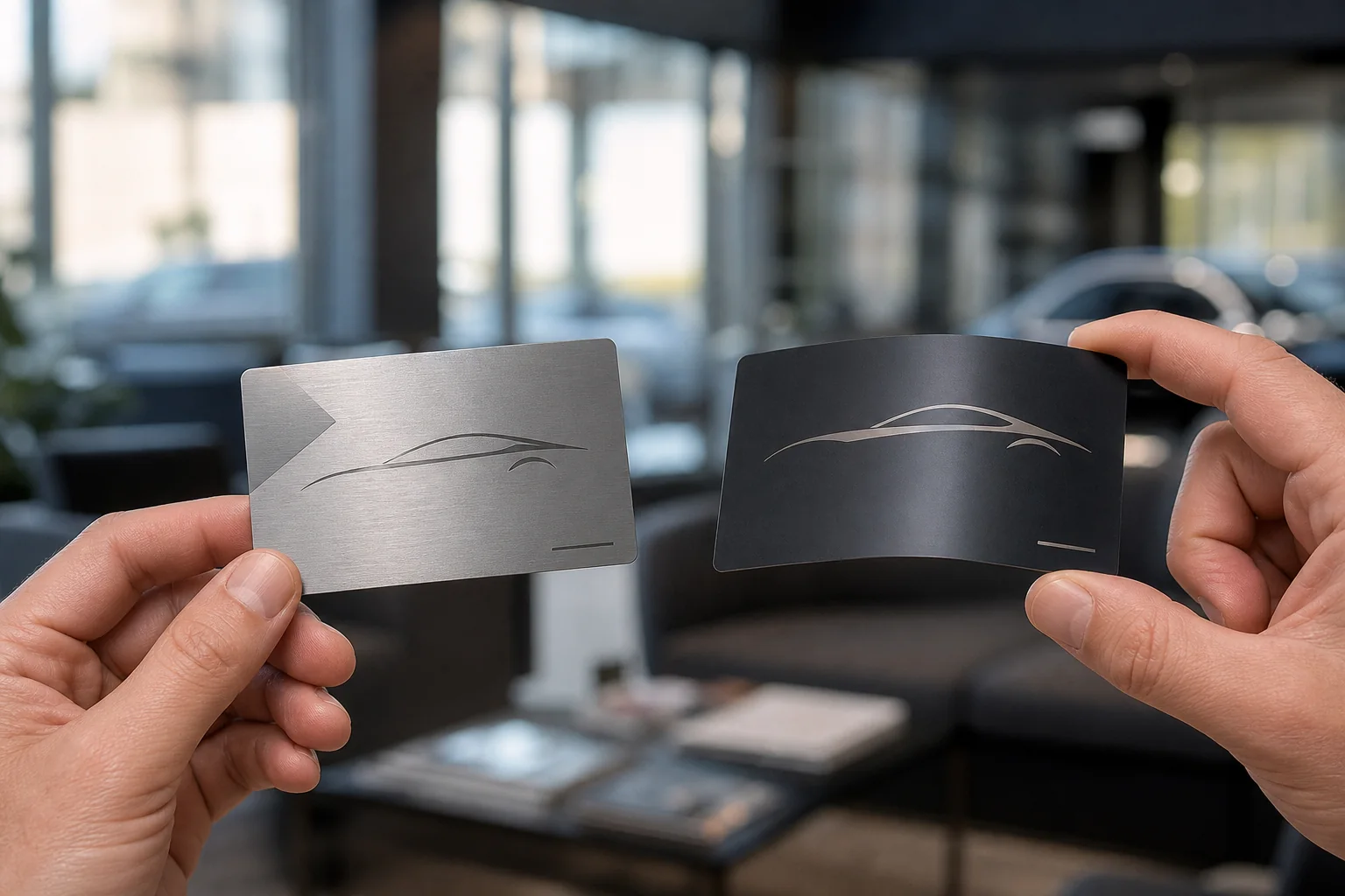 Metal and plastic membership cards compared under the same handling conditions