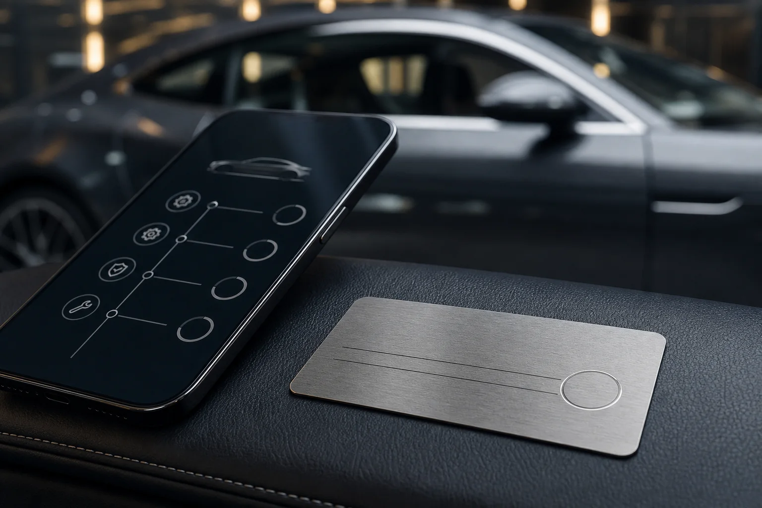 A controlled vehicle-care timeline opened from a member credential