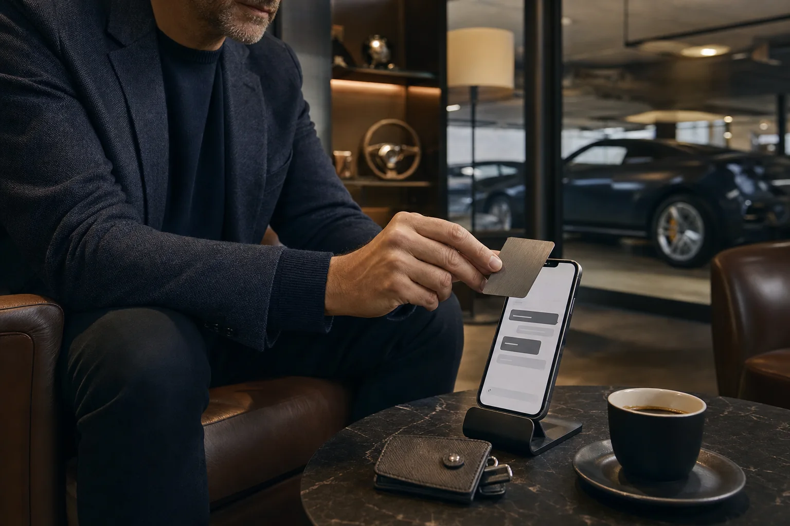 A titanium card opens a discreet automotive concierge journey