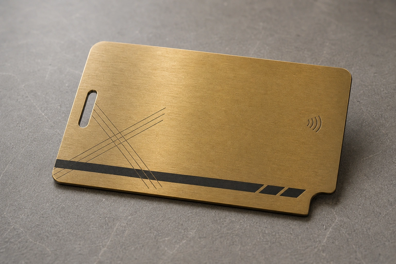 Natural brass custom cut edge sample