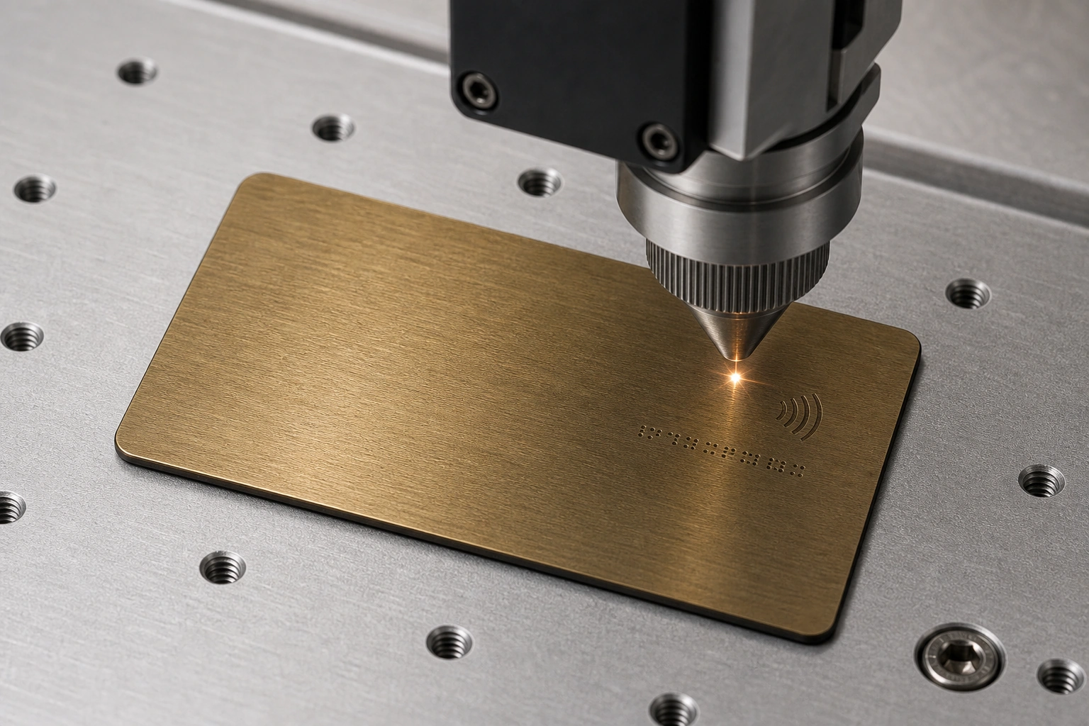 Natural brass laser engraving process