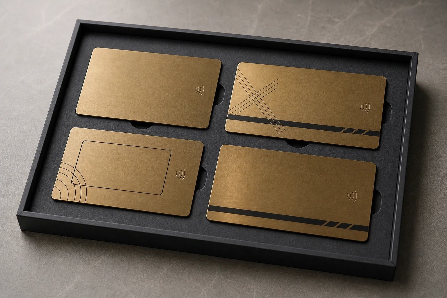 Natural brass material variation tray