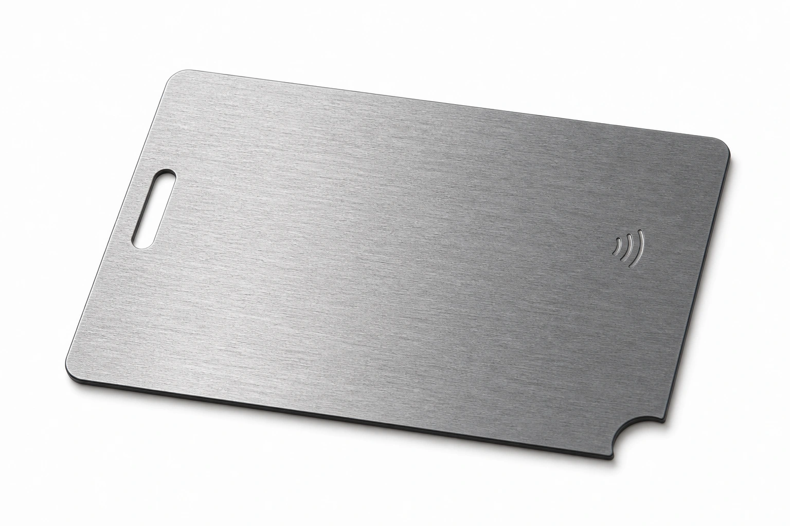 Brushed stainless custom cut edge sample