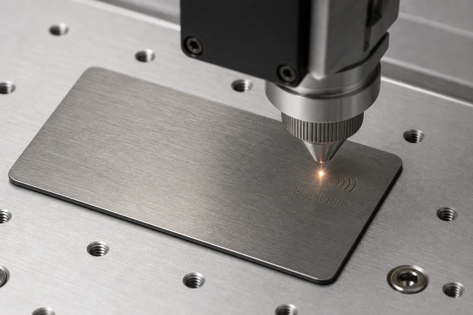 Brushed stainless laser engraving process