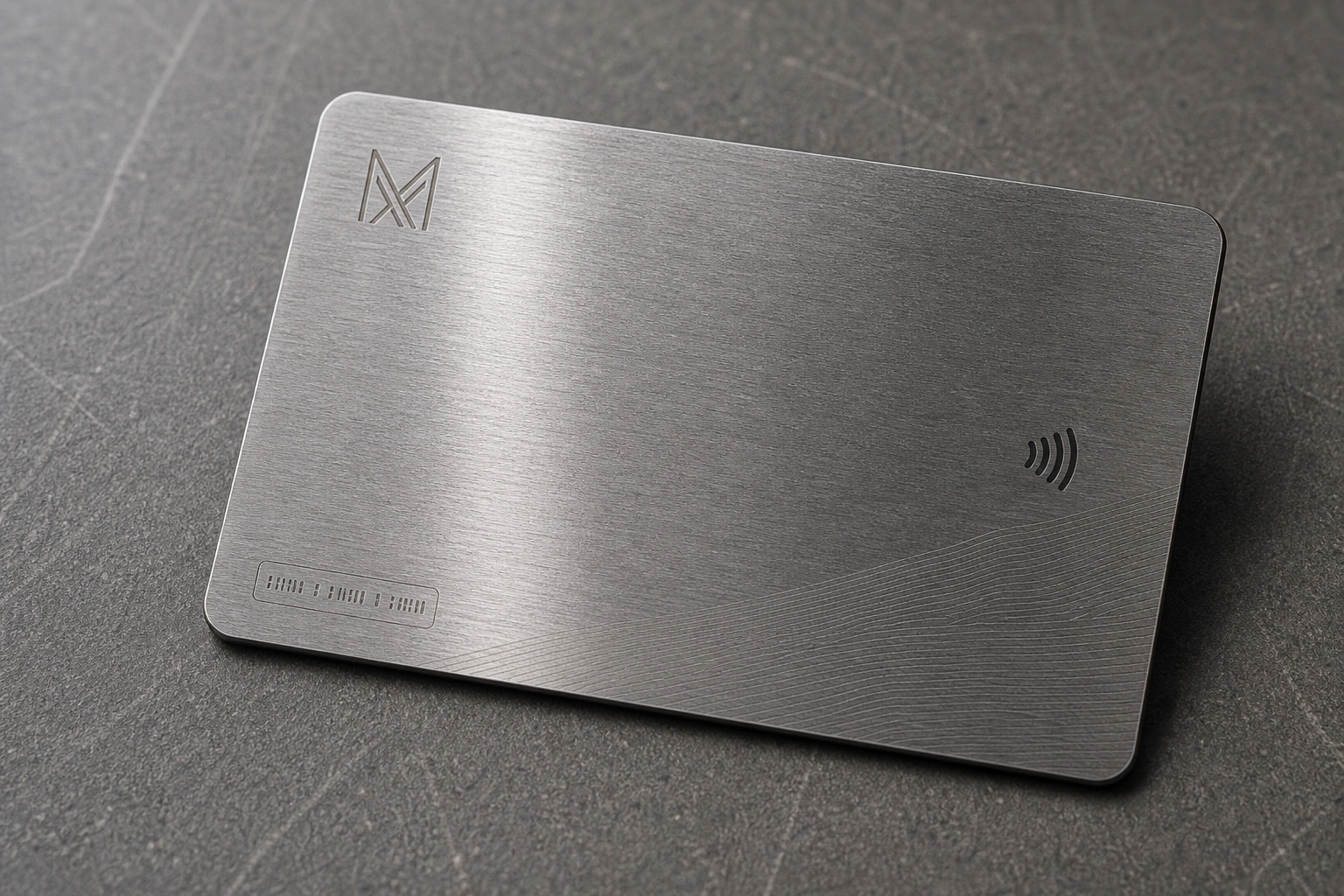 Brushed stainless printed linework and surface detail