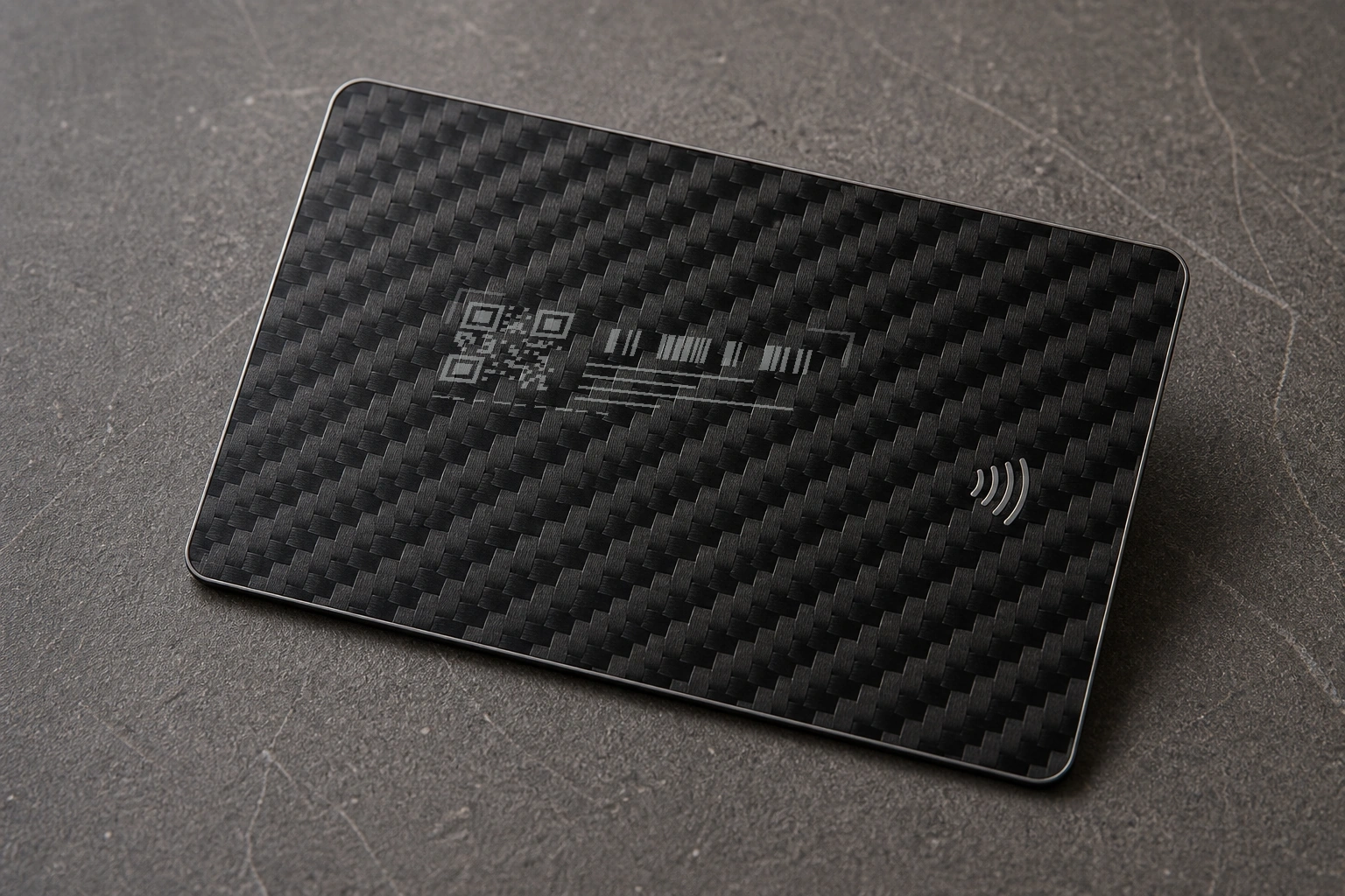 Carbon fiber hybrid back with QR barcode and serial zone