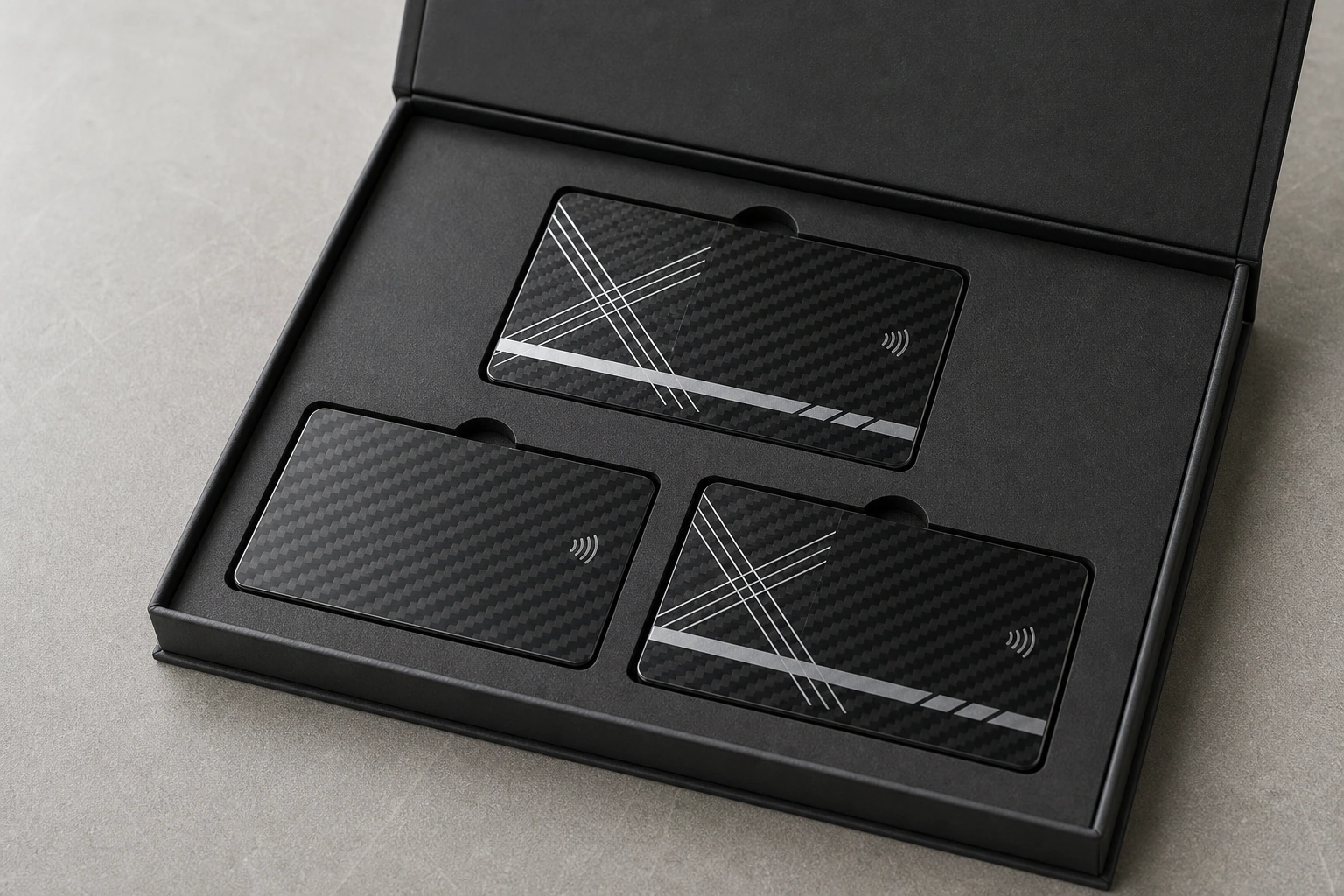 Carbon fiber hybrid sample box presentation