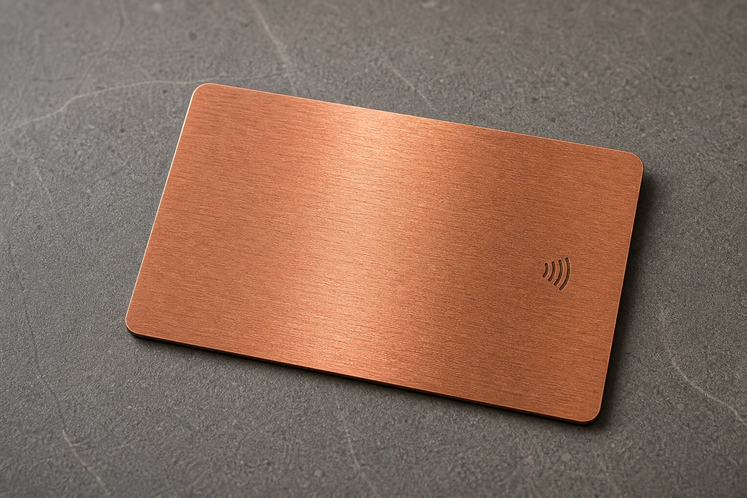 Copper plain card on white background