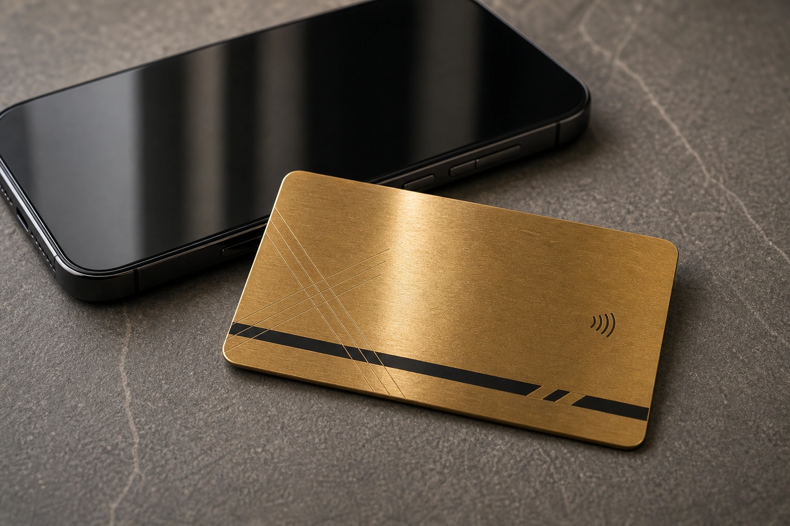 Gold plated / PVD NFC tap use beside smartphone