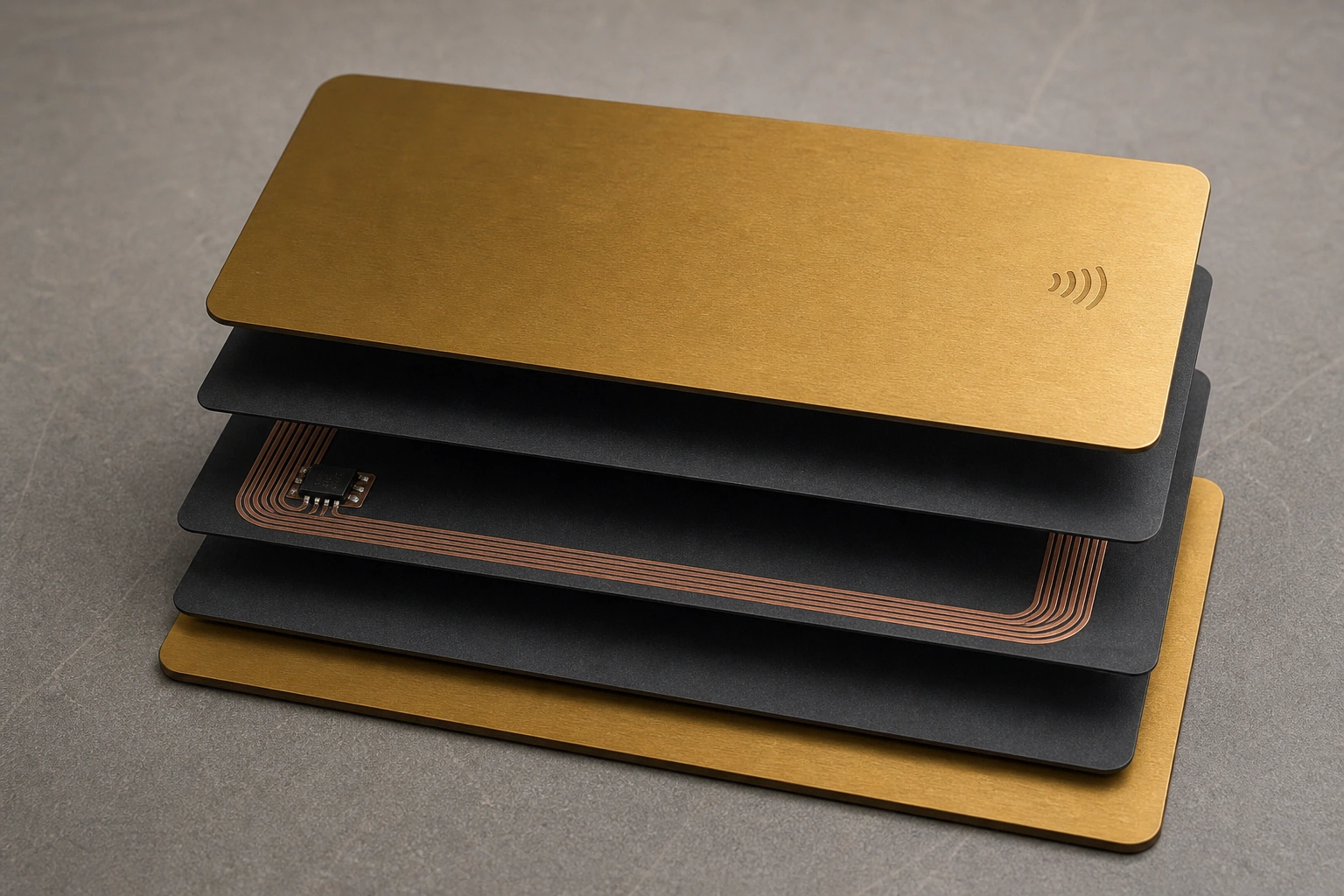 Gold plated / PVD RF construction layer stack