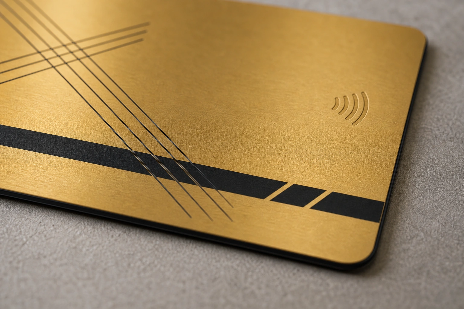 Gold plated / PVD surface macro with full-card inset