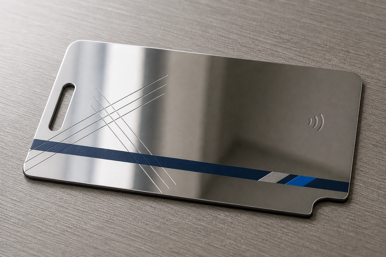 Mirror stainless custom cut edge sample