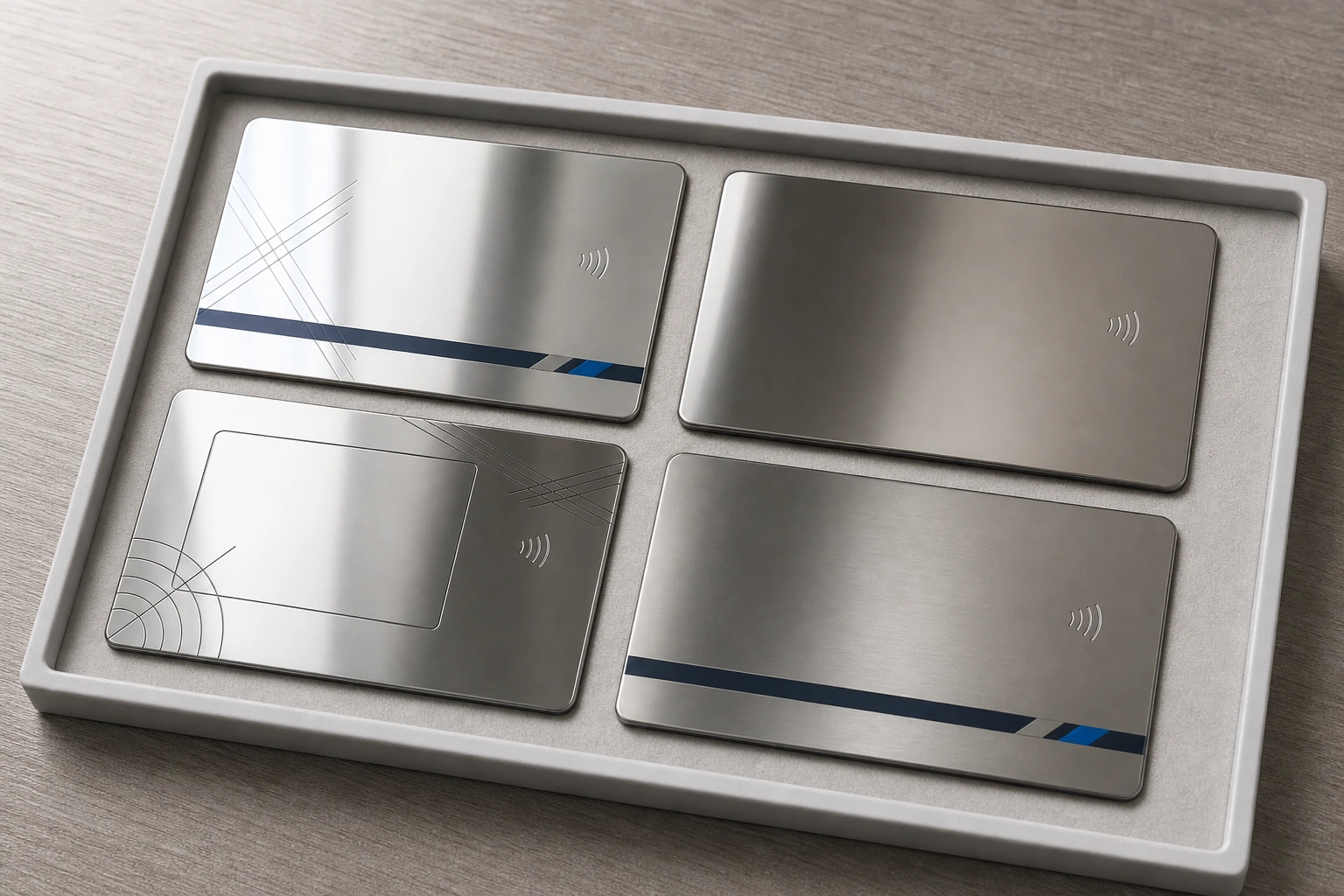Mirror stainless material variation tray