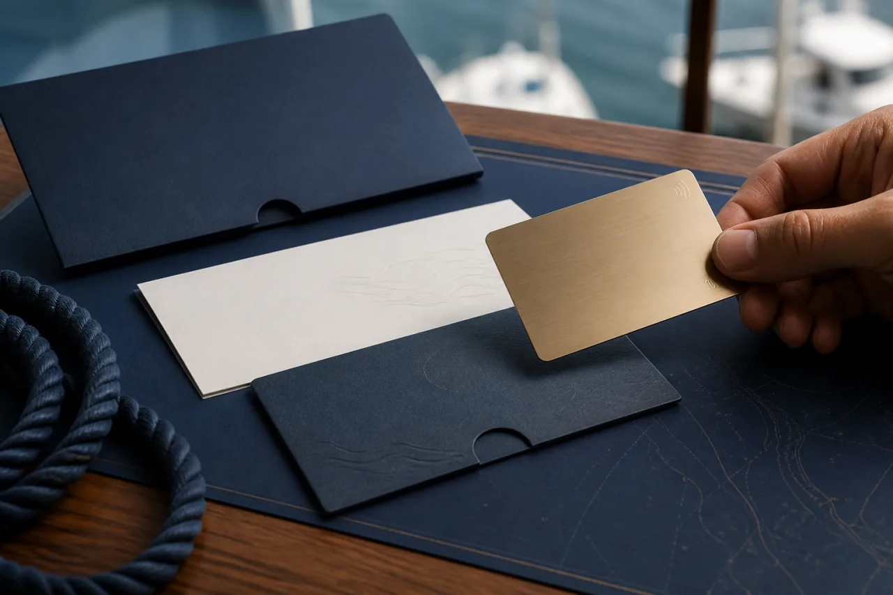 Jachtclubkaart uitgegeven met beschermhoes en welkomstset