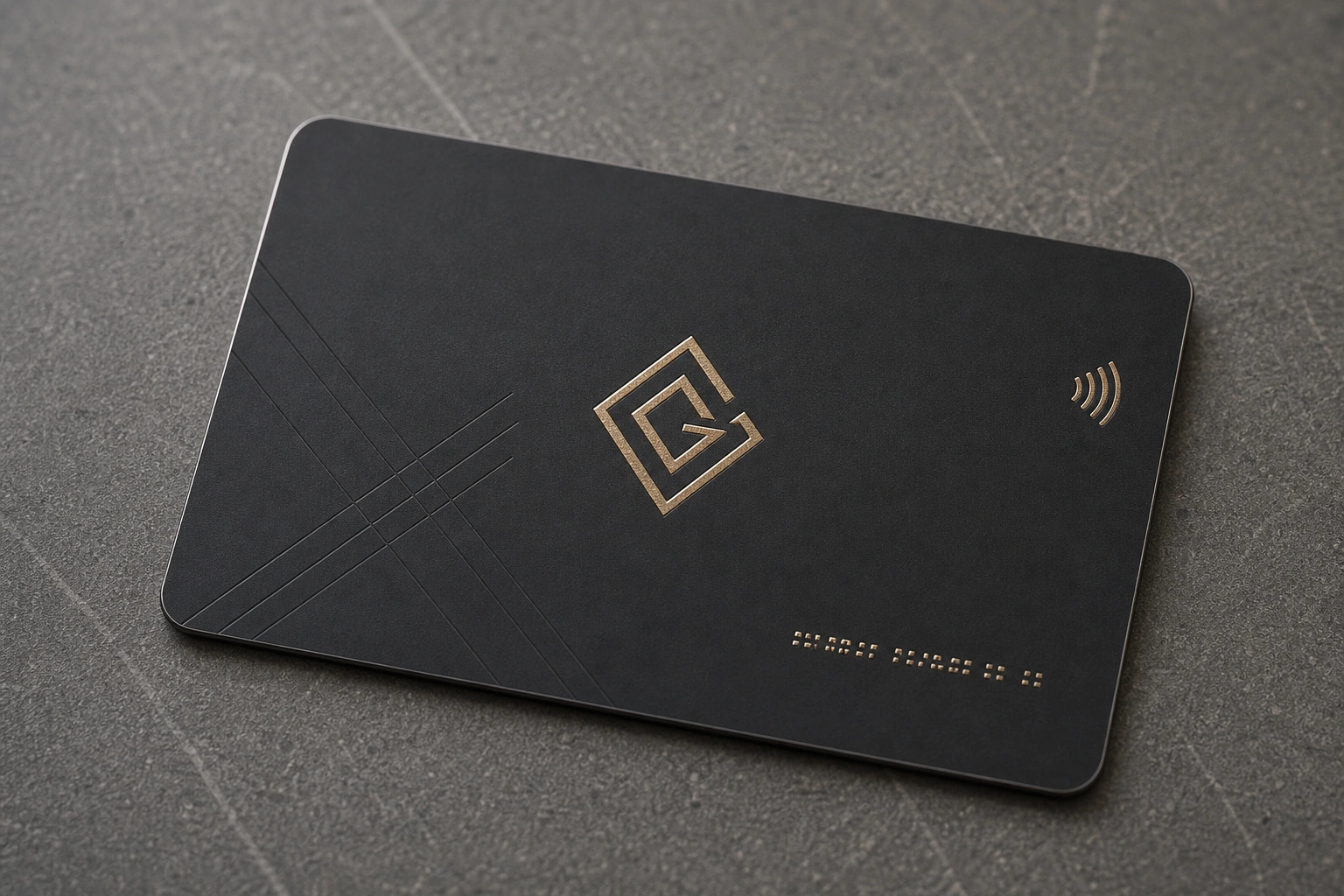 Black and gold metal event credential design