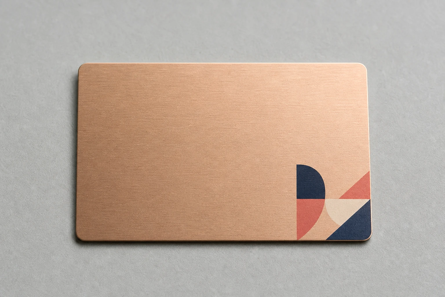 Rose-gold card with a small UV colour detail