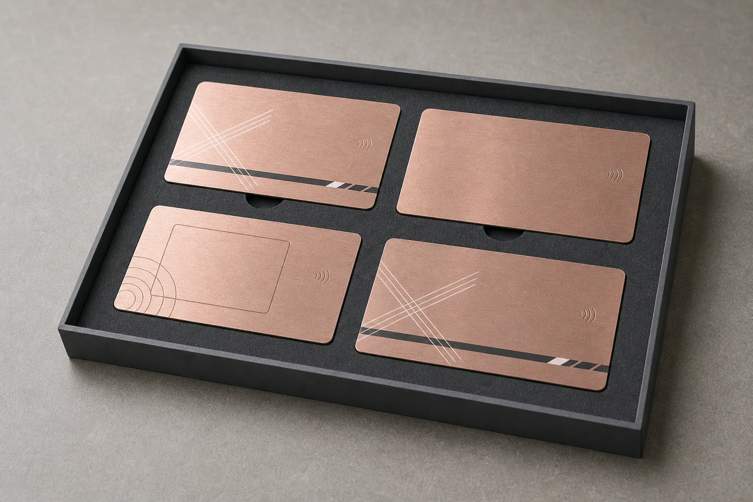 Rose gold material variation tray