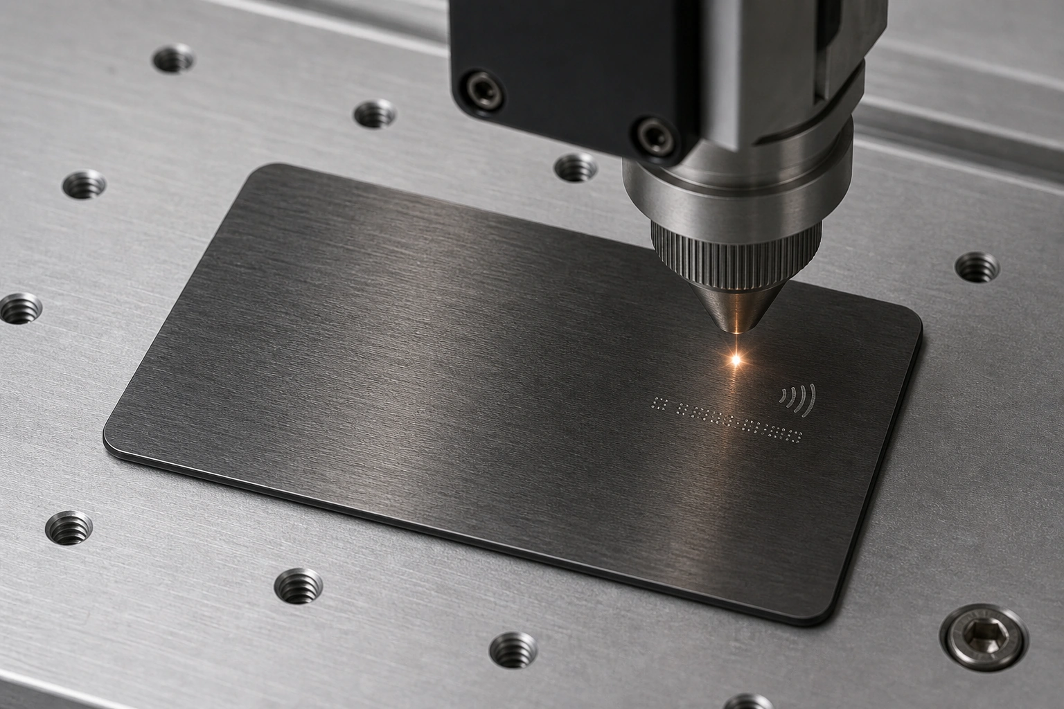 Titanium / gunmetal laser engraving process