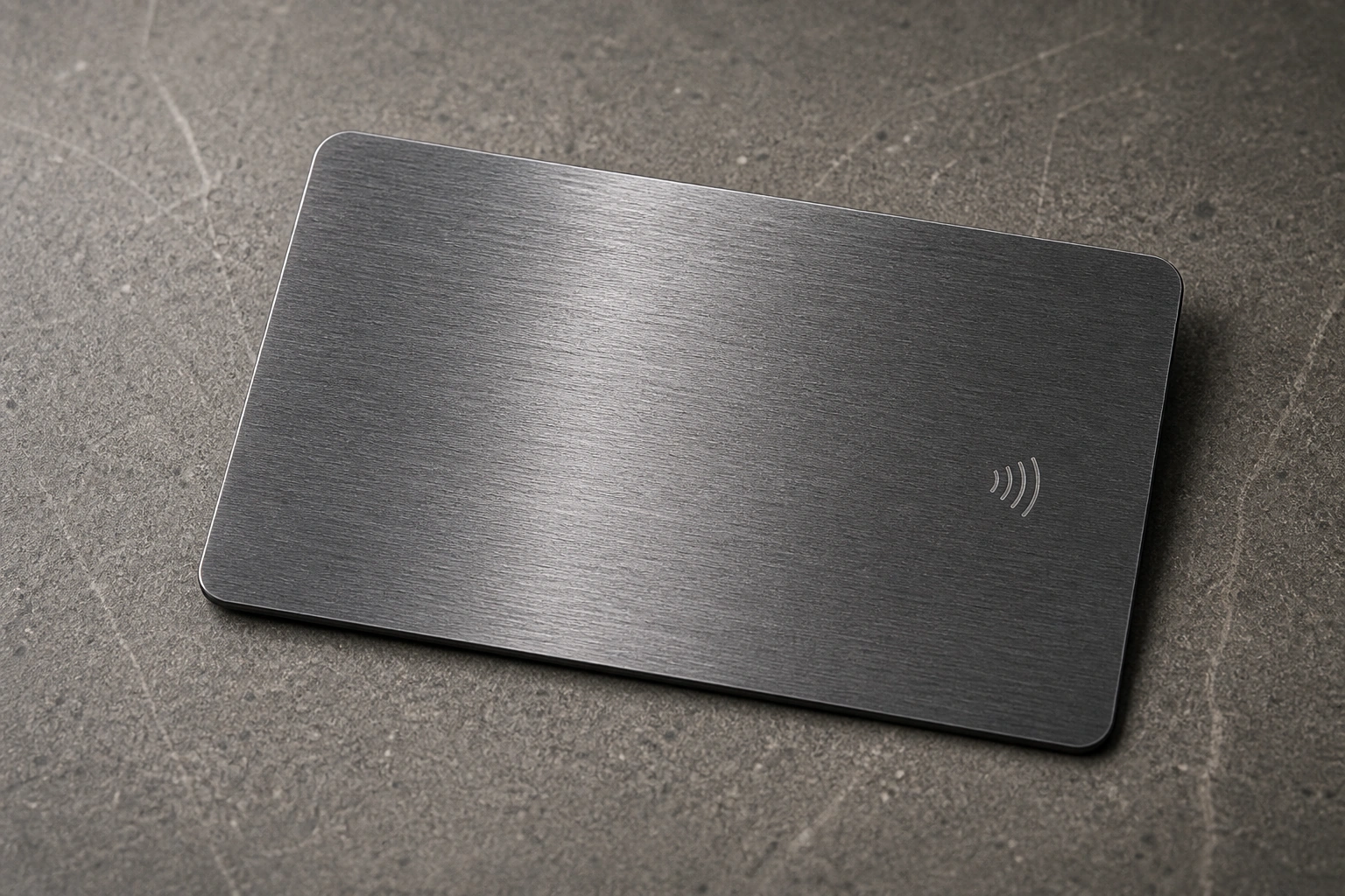 Titanium / gunmetal plain card on white background