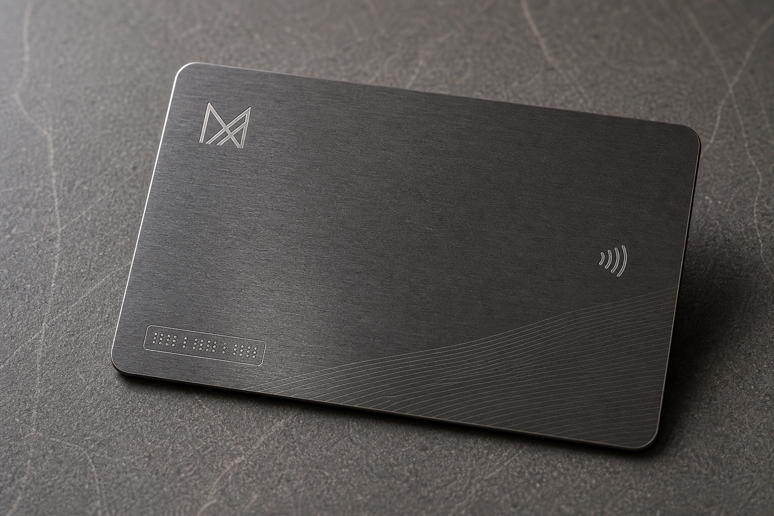 Titanium / gunmetal printed linework and surface detail